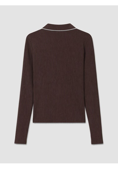 Lcw Everyday Kahverengi Polo Yaka Kadın Body