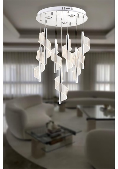 Eray Aydınlatma P7077-6+1 7Li Krom Sarkıt Led Avize