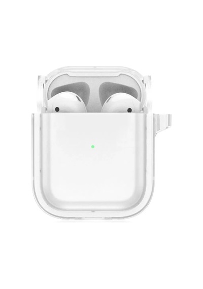 Movenchy Apple Airpods Uyumlu 4 4.nesil Shiny Şeffaf Kılıf - Beyaz Çok Renkli