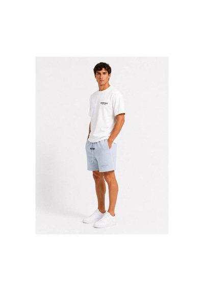 Hzr Wear Erkek Regular Fit Rahat Kesim %100 Pamuk Hafif Kalın Beli Bağcıklı Şort Mavi