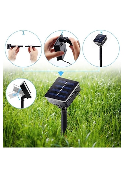 50 Led Li 7 Metre Sarı Çiçek Şöleni Solar Bahçe Süsleme Ledi -8 Farklı Mod- Güneş Enerjili Led Işık