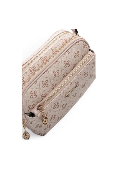 Silver & Polo Silver Polo Pembe - Pudra Monogram Kadın Çapraz Çanta Sp1162