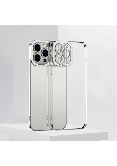 Ally Fashion Series İphone 12 Pro Max Kılıf Renkli Kenar Lazer Çerçeveli Silikon Kılıf- 5775 Çok Renkli
