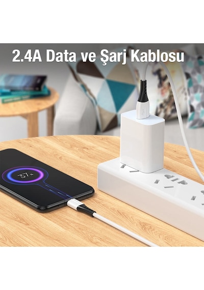 Hoco X82 Micro USB to USB 2.4 A Silikon Data ve Şarj Kablosu