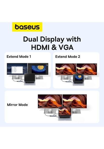 Metal Gleam Serisi 11'i 1 Arada Usb-c Hub B00030709811-00, Hdmı 4k 60hz, Vga 1080p 60hz, 100w Pd, Gigabit Rj45, 3 Usb 3.0, Usb 2.0, Sd/tf, 3,5 Mm Ses