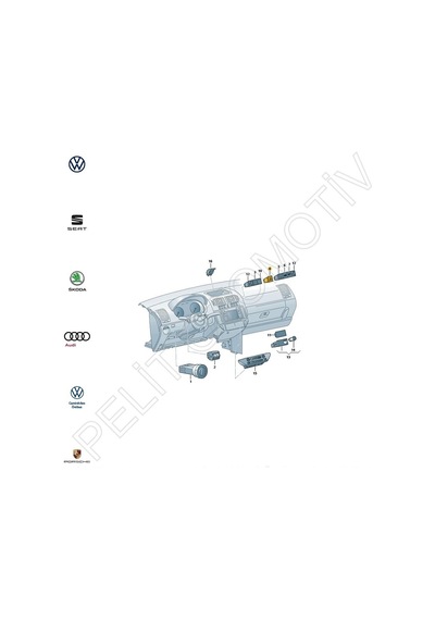 Polo Dörtlü Flaşör Düğme 6q0953235a 2002-2009
