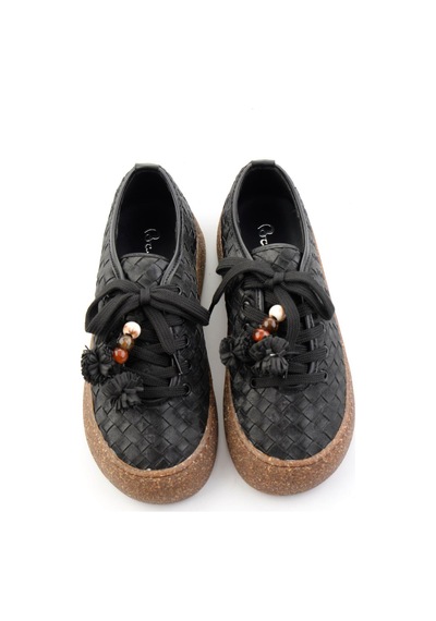 Bambi Siyah Baskı Detaylı Kadın Sneaker K01646000410