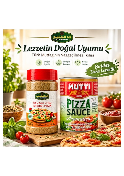 Aromatica Pizza Sosu Ve Zad Alkhaleej Türkiye Usulü Pizza Baharatı 150 G 2 Li Evde Pizza Yapım Seti