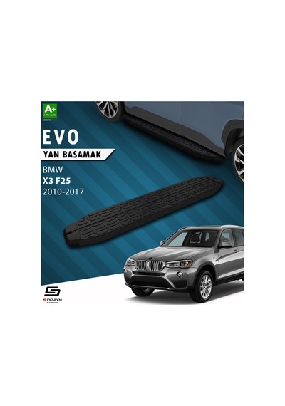 S-dizayn Bmw X3 F25 Evo Siyah Yan Basamak 193 Cm 2010-2017
