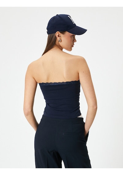 Koton Straplez Crop Üst Dantel Detaylı Pamuklu Lacivert 4sal30231ık Lacivert Koton Straplez Crop Üst Dantel Detaylı Pamuklu Lacivert 4sal30231ık Lacivert