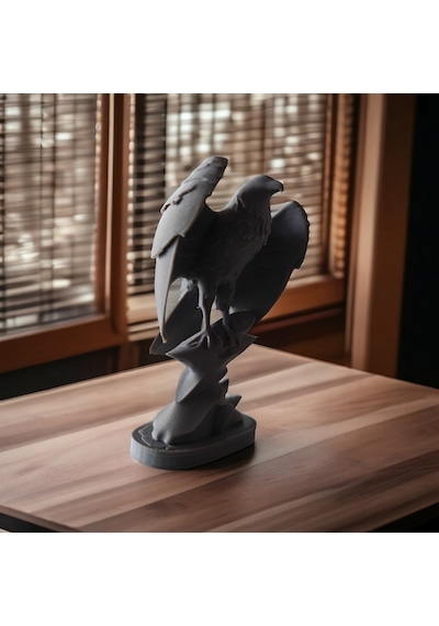 18 Cm Siyah Renk Kartal Figur Karbon Malzeme Balık