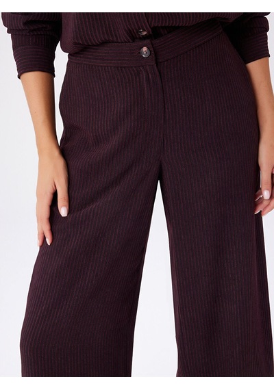 Faik Sönmez Kendinden Dokulu Şönil Wıde Leg Fıt Pantolon W27pnt007 Uw27pnt00740 Bordo