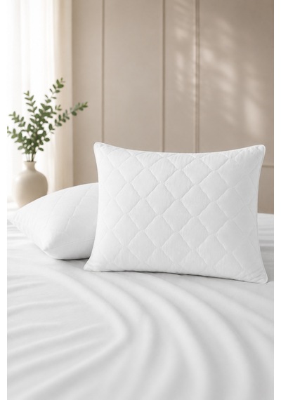 Kapitone-fermuarlı Microfiber %100 Sıvı Su Geçirmez Yastık Alezi Koruyucu Beyaz