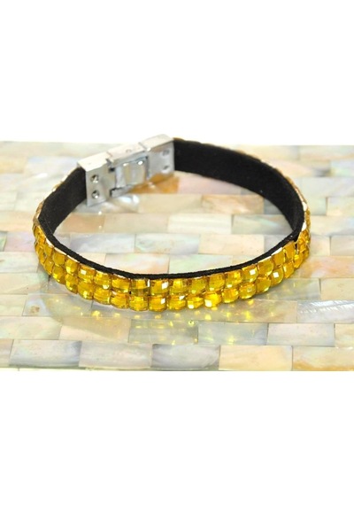 Bileklik Swarovski Taşlı Sarı Ayarlanabilir Bileklik Sarı