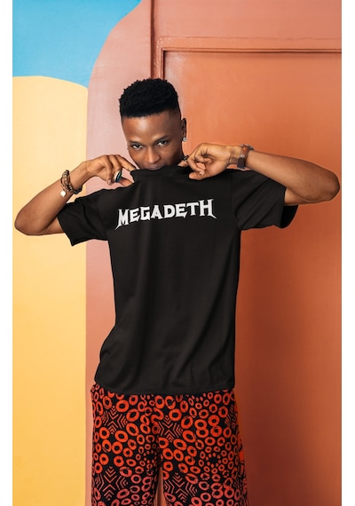 Megadeth Rock Metal Müzik Grubu Sırt Baskılı Unisex Oversize Tişö Siyah