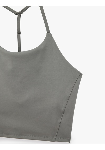 Koton Slim Fit Sırt Detaylı İp Askılı Kolsuz Spor Atlet Gri 7wak30052nk