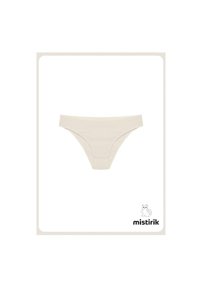 Taranto Model Fitilli Pamuklu Slip Esnek Komforlu Hava Alan Külot Ekru Renk Ekru