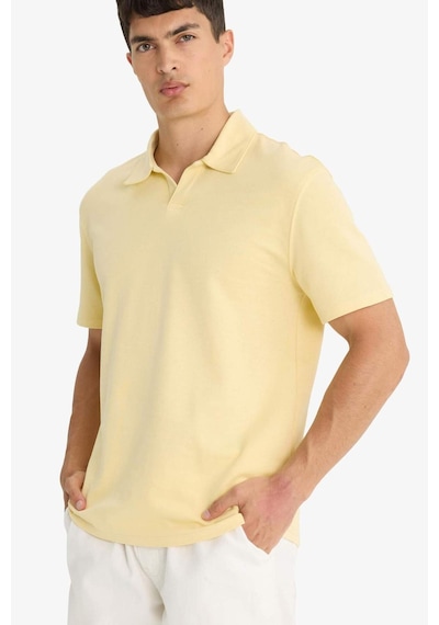 Defacto Regular Fit Polo Yaka Kısa Kollu Tişört F8363ax25smyl188 Sarı