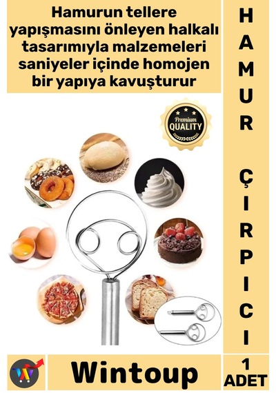 Çırpıcı Mutfak Ekmek Pizza Hamur Karıştırıcı Profesyonel Paslanmaz Çelik Danimarka Hamur Çırpıcı