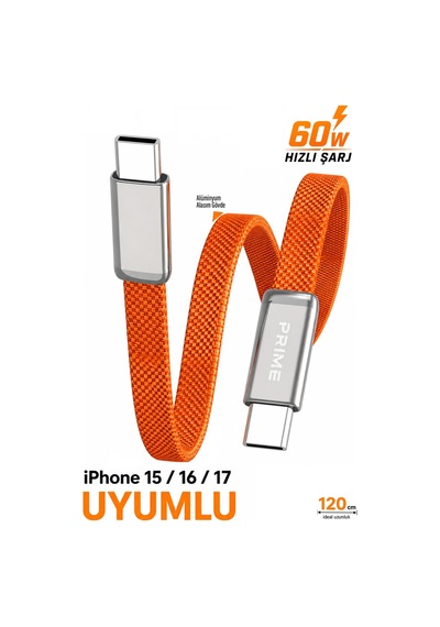 Exenar - Turuncu - Type C To Type C Hızlı Şarj Kablosu iPhone Uyumlu 15-16-17 Samsung S Serisi Fulltech Fc155 60w 1.2m 120cm Exenar - Turuncu - Type C To Type C Hızlı Şarj Kablosu iPhone Uyumlu 15-16-17 Samsung S Serisi Fulltech Fc155 60w 1.2m 120cm