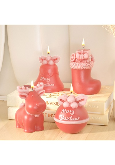 Silikon Kalıp Dekoratif Yılbaşı Zil Çan Noel Dekorasyon Mum Kalıbı 8.3x8.1 Cm Çok Renkli