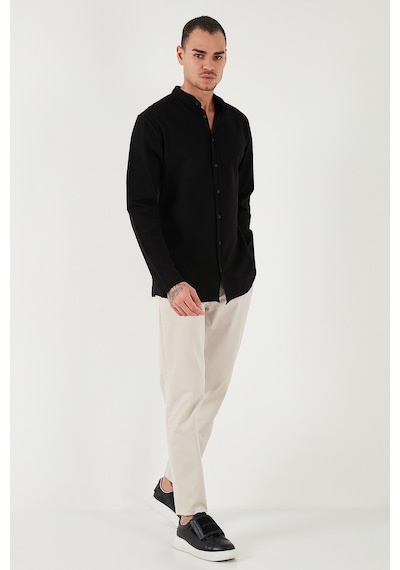 Buratti % 100 Pamuk Slim Fit Hakim Yaka Erkek Gömlek 5902800 Siyah