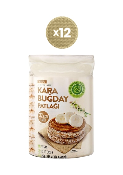 Glutensiz Fabrika Karabuğday Patlağı Sade 12 x 100 G