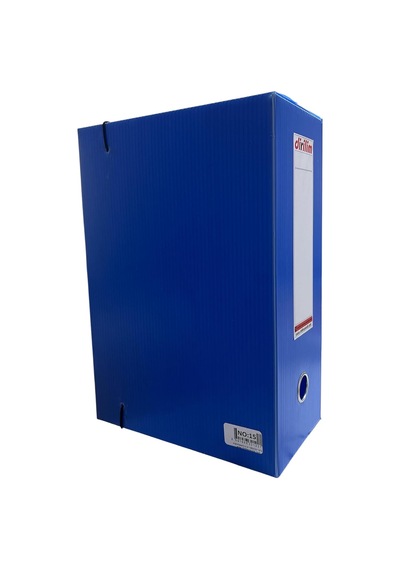Arşiv Klasörü 22x12x32cm A41000 Sayfa İçin Oluklu Plastik Mavi Lastikli Sırt Etiketli Metal Parmak Halkalı Arşiv