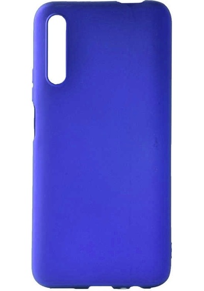 Kilifone - Huawei Uyumlu P Smart Pro 2019 Stk-l21 - Kılıf Mat Renkli Esnek Premier Silikon Kapak - Saks Mavi