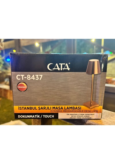 Tr Ct-8437 İstanbul Şarjlı Masa Lambası Dokunmatik Tek Anahtar İle 3 Renk Yapma Genel