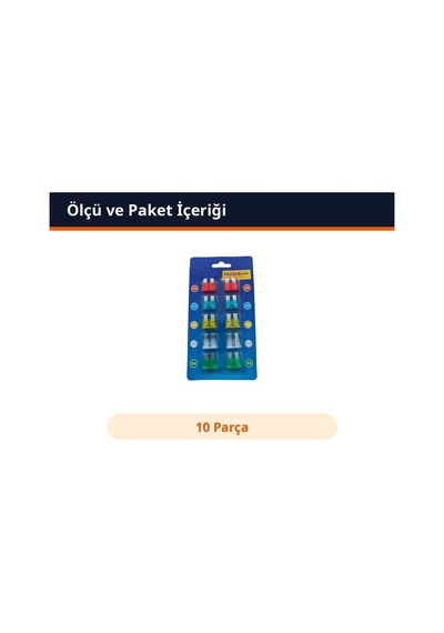 Trobus Oto Bıçak Sigorta Seti 10 Parça Standart Boy Karışık Amper Diğer