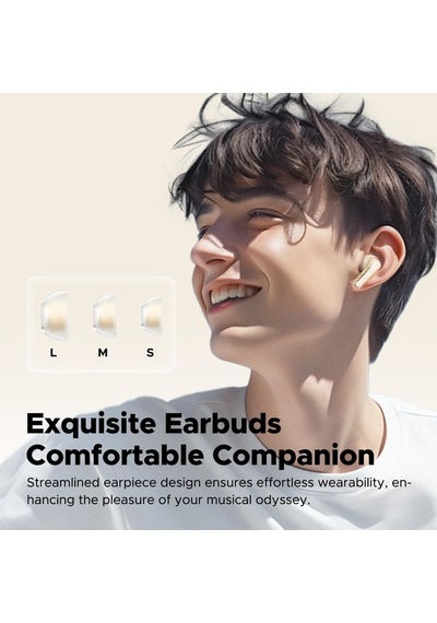 Clear Enc Tws Bluetooth 5.3 Kulak İçi Kablosuz Kulaklık Bej