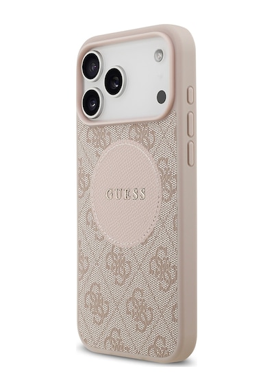 Apple Uyumlu iPhone 17 Pro Max Kılıf Guess Lisanslı M-safeli Yazı Logolu Circle Classic Kapak Pembe Pembe