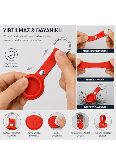 Airtag İle Uyumlu Silikon Anahtarlık Kılıfı A020 Darbe Emici Koruma Metal Halkalı Tracker Holder Çizilmeye Dayanıklı Çanta Bavul Anahtar Evcil Hayvan Takibi Koruyucu Kılıf Haki 1 Adet