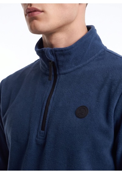 Discovery Expedition D5wm-swt3300 Mavi Fermuarlı Basic Erkek Polar Sweatshırt İndigo