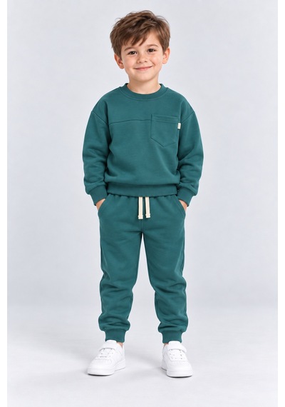 Ahengim Erkek Çocuk Cepli Sweatshirt Ve Jogger Eşofman Altı 2 Li Takım Günlük Rahat Çocuk Eşofman Seti Ak125 Koyu Yeşil Ahengim Erkek Çocuk Cepli Sweatshirt Ve Jogger Eşofman Altı 2 Li Takım Günlük Rahat Çocuk Eşofman Seti Ak125 Koyu Yeşil