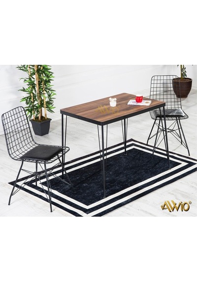 Avvio Royal Yemek Masa Takımı Mutfak Masası Cafe Masası 2 Tel Sandalye 1 Masa - Ceviz Akça