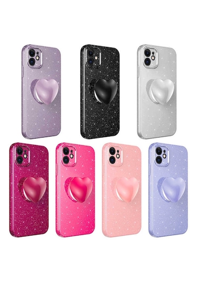 Apple Uyumlu iPhone 11 Uyumlu Kamera Korumalı Simli Pop Soketli Lüks Zore Koton Soketli Kılıf-pembe Pembe -