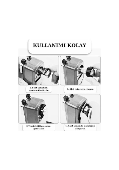 Mas 6730 Masa Tipi Orta Boy Kollu Kalemtraş - Siyah