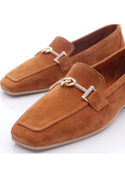 Dgn 3652 Kadin Tokali Loafer Ayakkabi Taba Süet