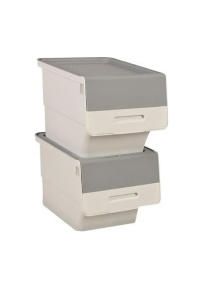 Motek Beyaz Tekerlekli Organizer Çok Amaçlı Saklama Kutusu 2x33 Lt