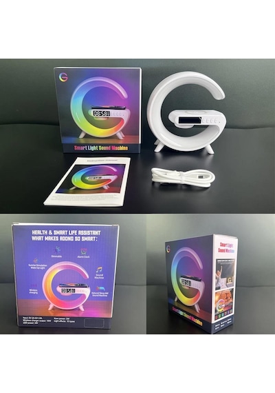 Torima G63 Kablosuz Şarj Saat Ve Hoparlör Özellikli Masa Lambası 3 İn 1