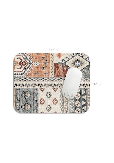 Halı Motif Etnik Desen 10 - Dikdörtgen Mouse Pad, 17,5 Cm X 21,50 Cm