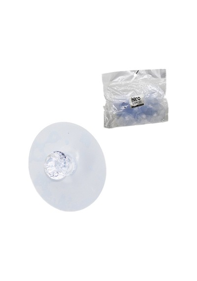 İbico İ17-025 Askı 10 Adet Şeffaf Pvc Yapışkanlı Montaj Tek Düğme Mika Kristal Plastik - 25'li Paket