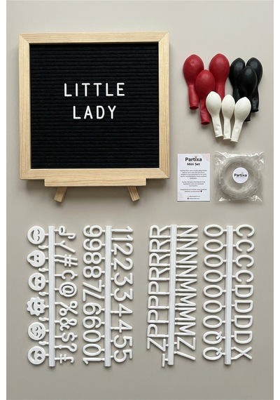 Uğur Böceği Temalı Doğum Günü Süsleme Mini Set Siyah Keçe Yazı Panosu Standlı Balon Zincirli Kız Çocuk Konsepti