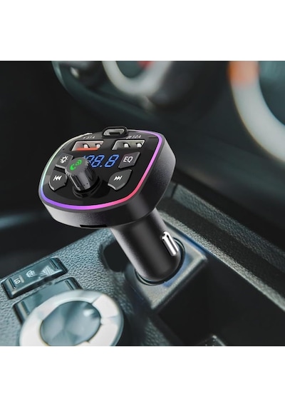Pdateknoloj Q7 Pd 20w Araç Fm Transmitter 5.3 Bluetooth Araç Kiti 2usb Port, 1type-c Hızlı Şarj Çıkışlı Çakma