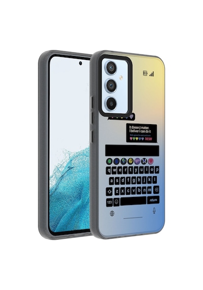 Ardemix Galaxy Uyumlu A54 Kılıf Desenli Dragon Sert Kapak - Klavye Klavye
