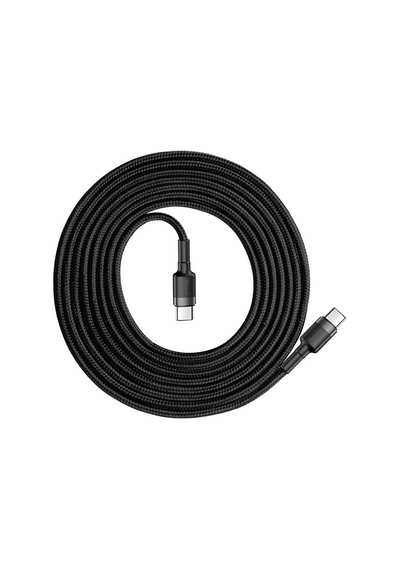 Tr Cafule, Şarj & Data Aktarımı Kablosu, Gri - Siyah, 2 M, 3 A, 60 W, Usb Type C & Usb Type C, Pd2.0, Flash/hızlı Diğer