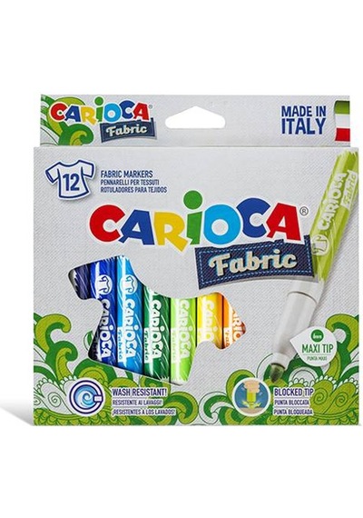 Carioca Cromatex T-Shirt Markers 12 Renk Kumaş Tekstil Kalemi