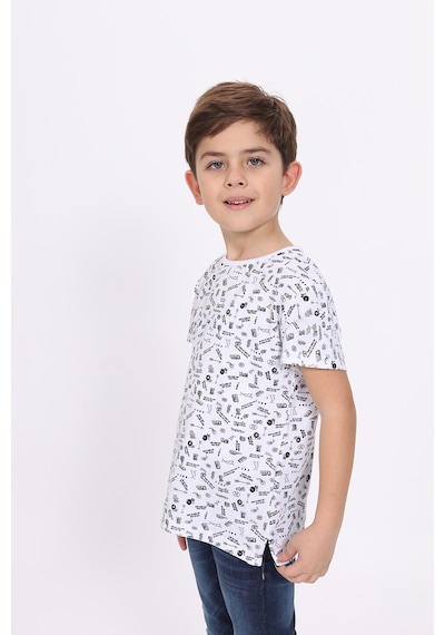 Toontoy Kids Toontoy Erkek Çocuk Komple Baskılı Tişört Beyaz